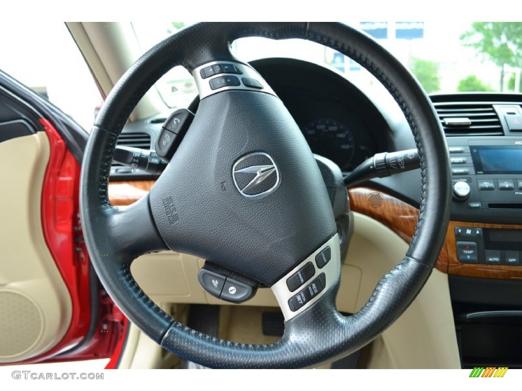 2007 Acura TSX Sedan Parchment Steering Wheel Photo #79581869
