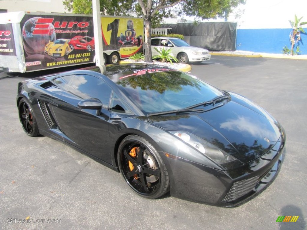 2004 Gallardo Coupe - Nero Noctis (Black) / Orange/Black photo #1