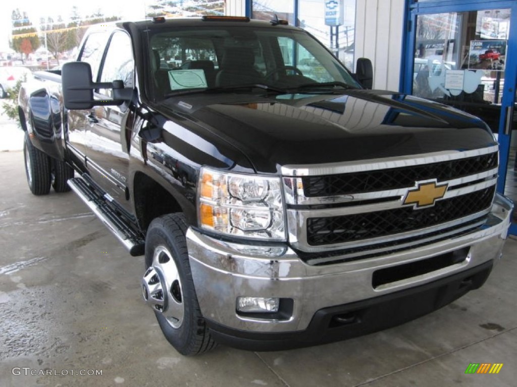 2013 Silverado 3500HD LTZ Crew Cab 4x4 Dually - Black / Ebony photo #1