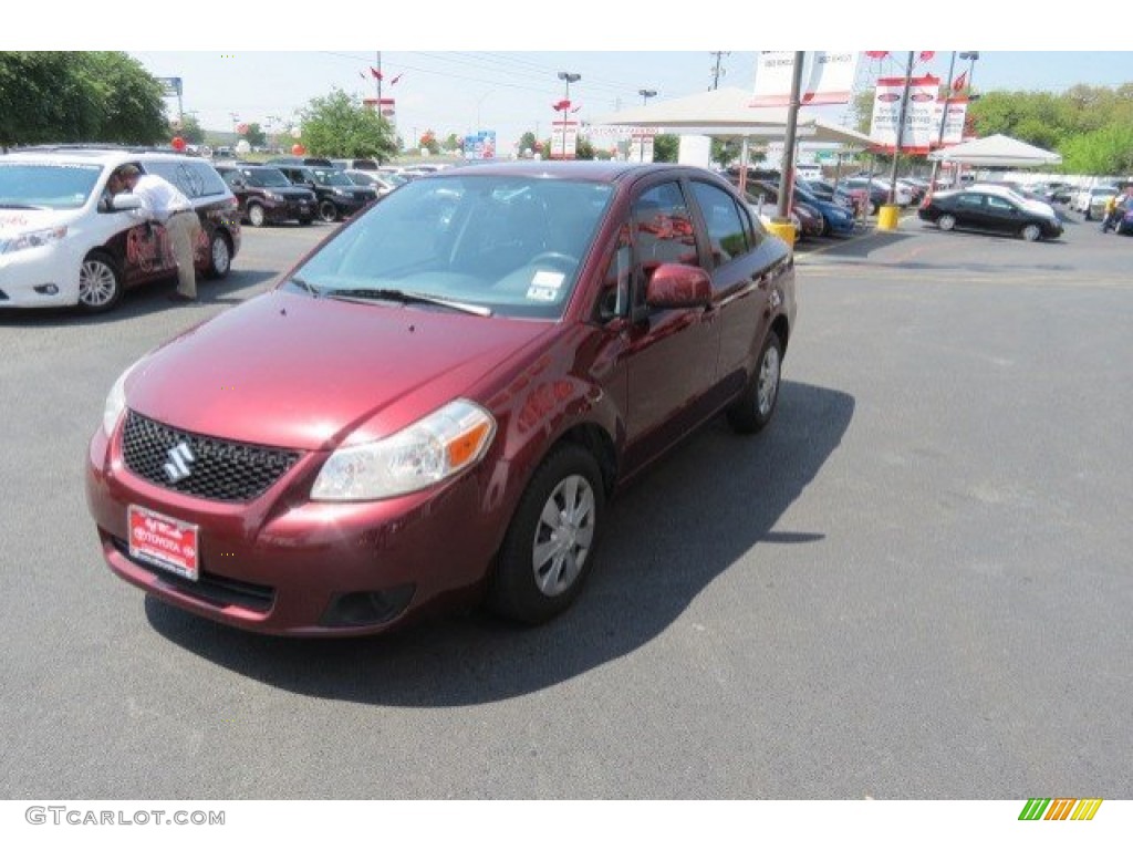 2008 SX4 Sedan - Cherry Red Metallic / Black photo #3