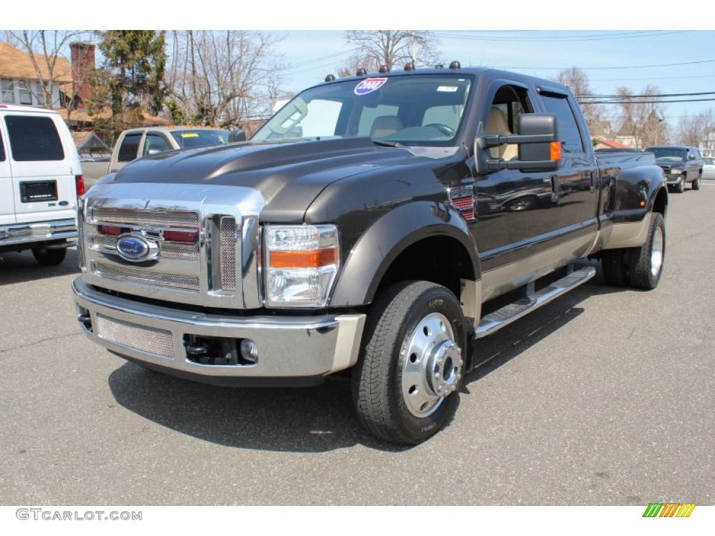 Dark Stone Brown Metallic 2008 Ford F450 Super Duty Lariat Crew Cab 4x4 Dually Exterior Photo #79584292