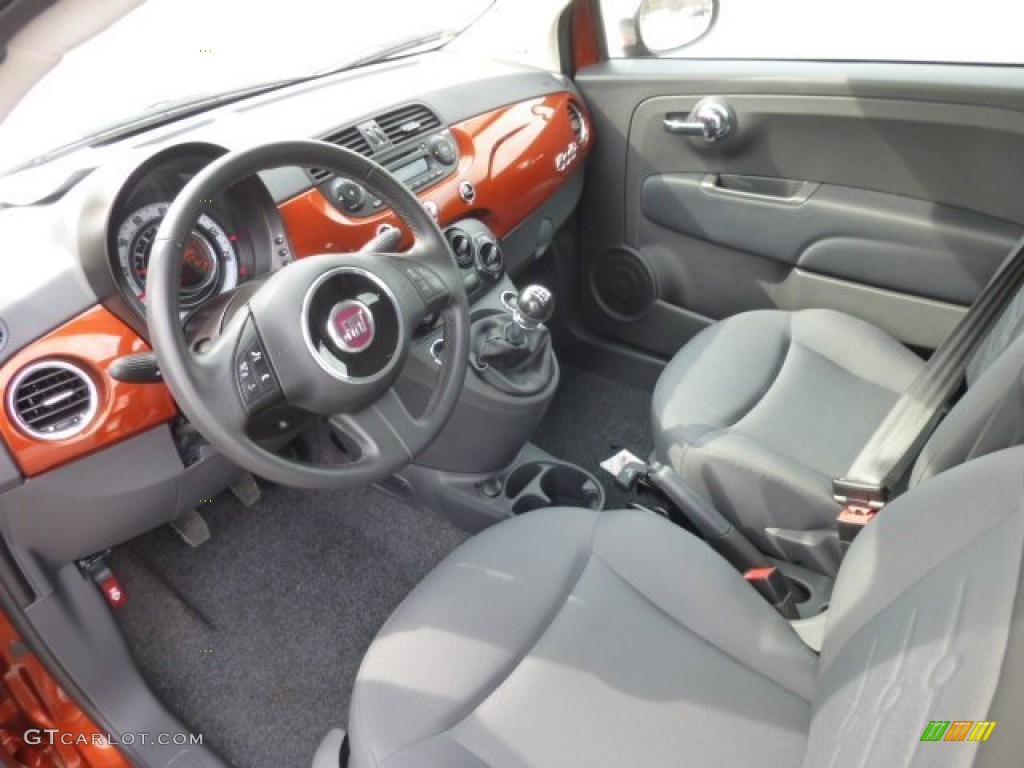 Tessuto Grigio/Nero (Grey/Black) Interior 2012 Fiat 500 c cabrio Pop Photo #79584670