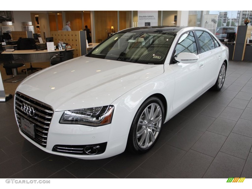 Glacier White Metallic 2014 Audi A8 L TDI quattro Exterior Photo #79589759