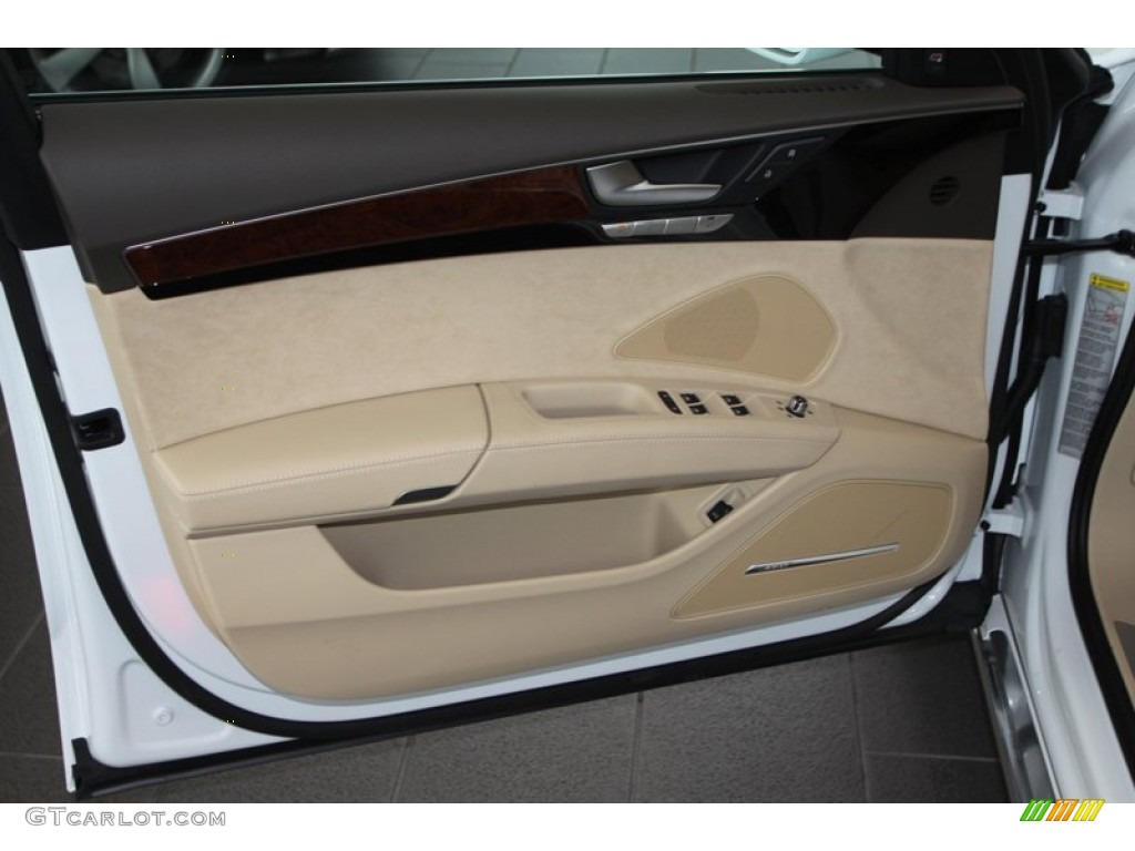 2014 Audi A8 L TDI quattro Velvet Beige Door Panel Photo #79589870