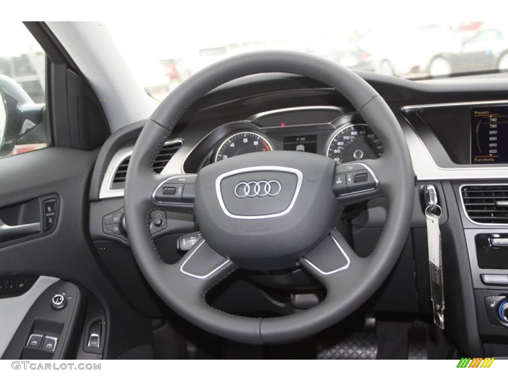 2013 Audi A4 2.0T Sedan Titanium Gray Steering Wheel Photo #79590634
