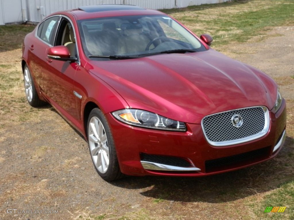 2013 XF 3.0 AWD - Carnelian Red Metallic / Barley/Warm Charcoal photo #3