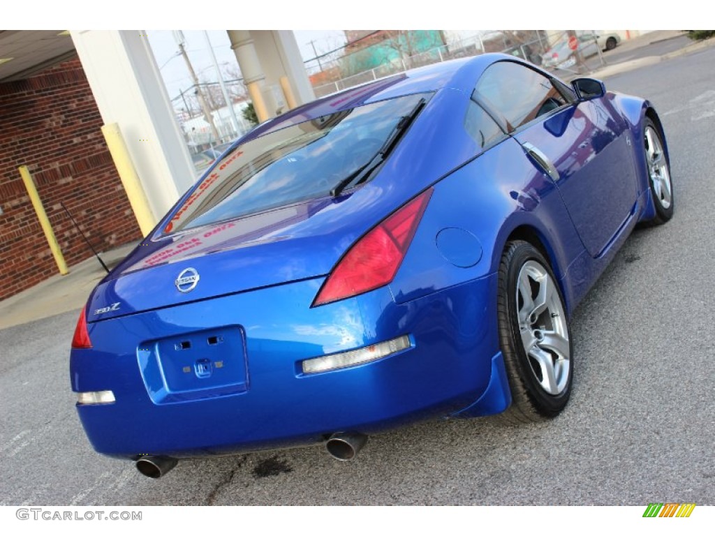 2004 350Z Enthusiast Coupe - Daytona Blue Metallic / Carbon Black photo #19