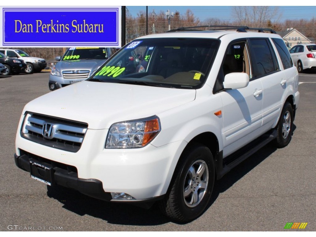2007 Pilot EX-L 4WD - Taffeta White / Saddle photo #1