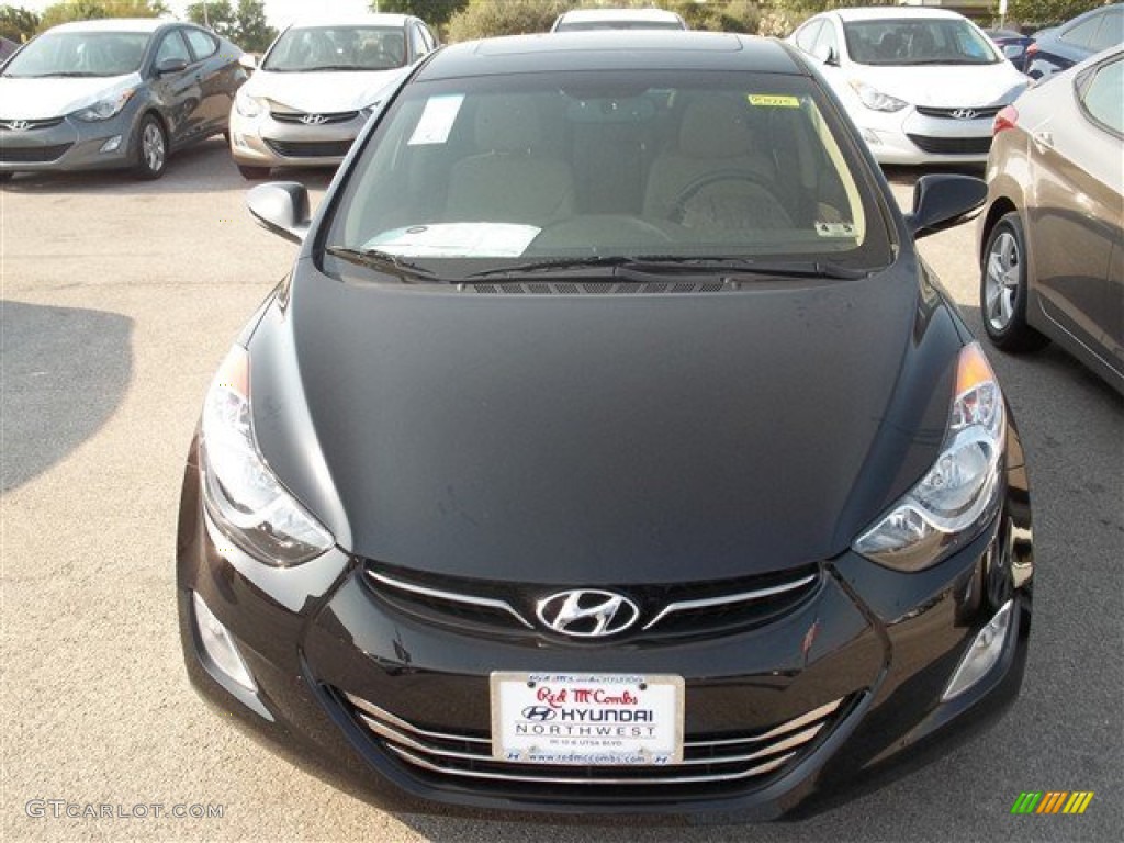 2013 Elantra Limited - Midnight Black / Beige photo #1