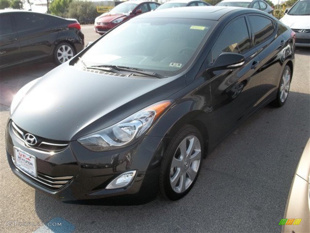2013 Elantra Limited - Midnight Black / Beige photo #2