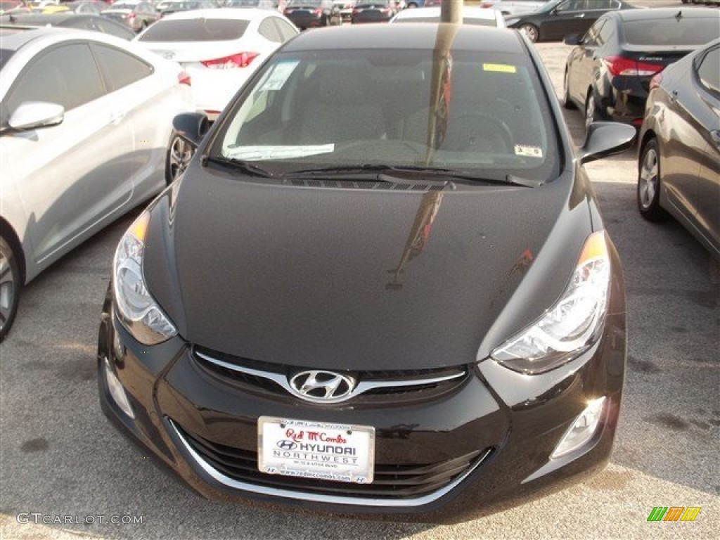 2013 Elantra Limited - Midnight Black / Gray photo #1