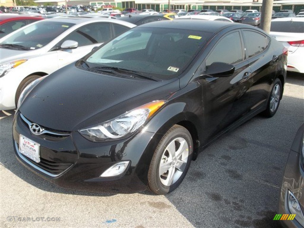 2013 Elantra Limited - Midnight Black / Gray photo #2
