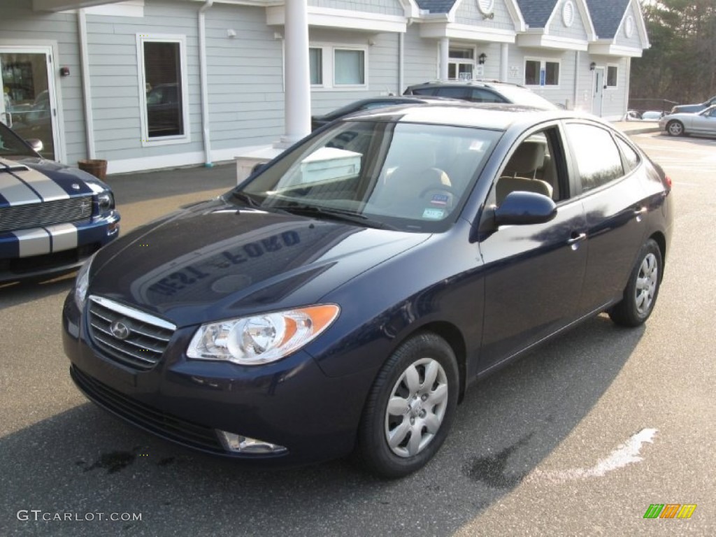 2009 Elantra GLS Sedan - Regatta Blue / Beige photo #3