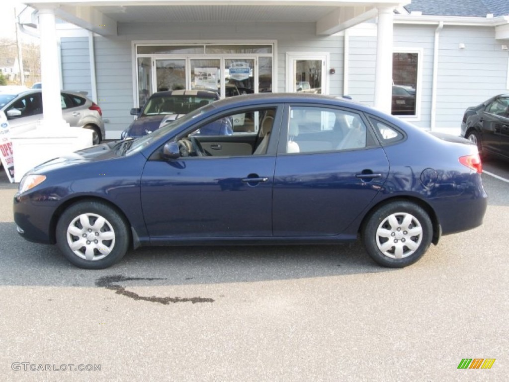 2009 Elantra GLS Sedan - Regatta Blue / Beige photo #4