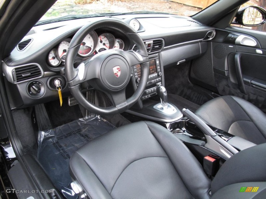 Black Interior 2011 Porsche 911 Turbo Cabriolet Photo #79604736