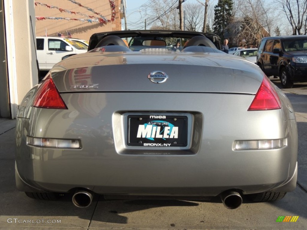 2005 350Z Touring Roadster - Chrome Silver Metallic / Burnt Orange photo #6