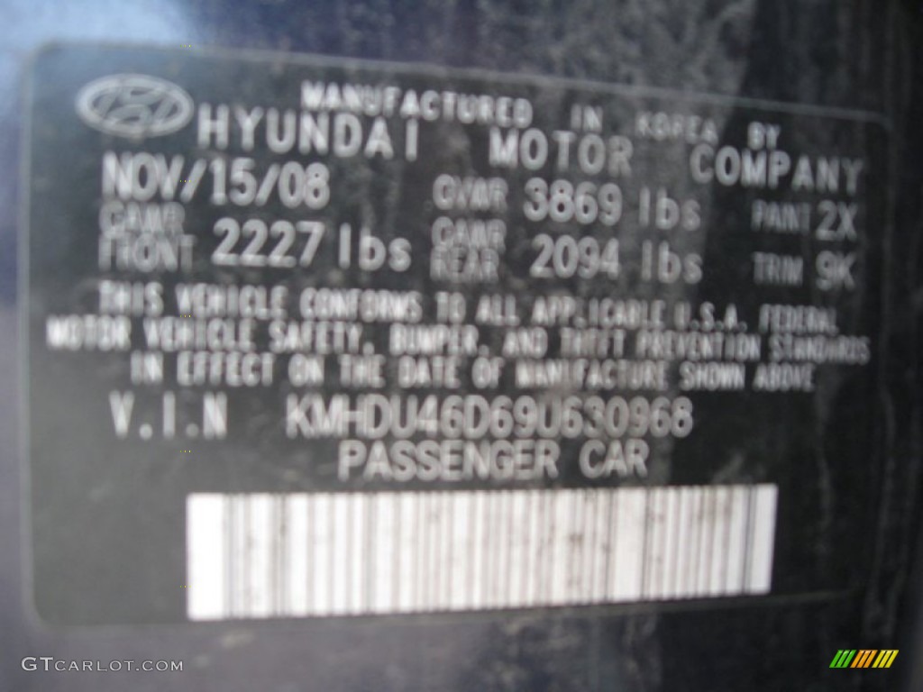 2009 Elantra GLS Sedan - Regatta Blue / Beige photo #13