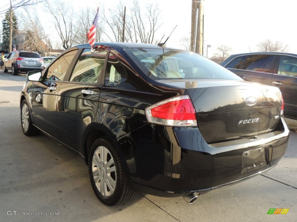 2009 Focus SEL Sedan - Ebony Black / Medium Stone photo #7