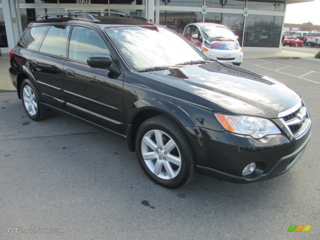 2008 Outback 2.5i Wagon - Obsidian Black Pearl / Off Black photo #1