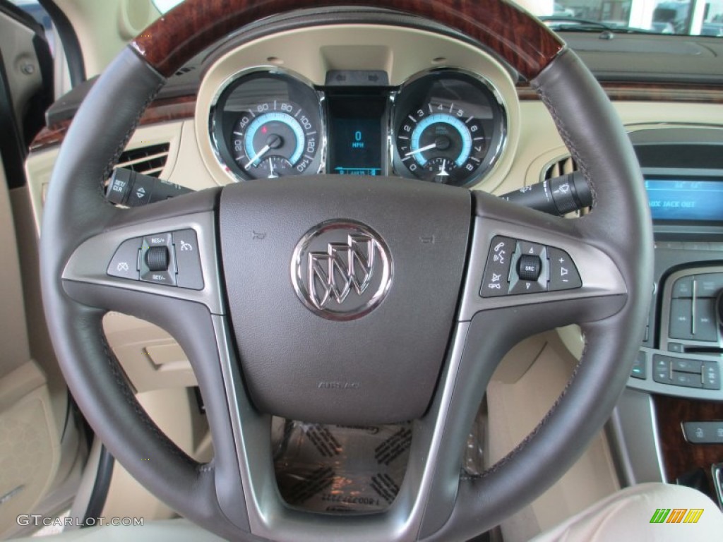 2010 Buick LaCrosse CXL Cocoa/Light Cashmere Steering Wheel Photo #79612493