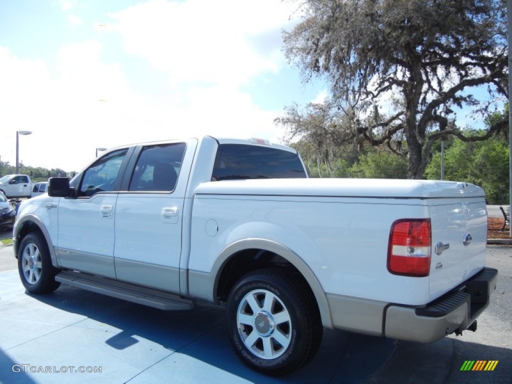 2007 F150 King Ranch SuperCrew - Oxford White / Castano Brown Leather photo #3