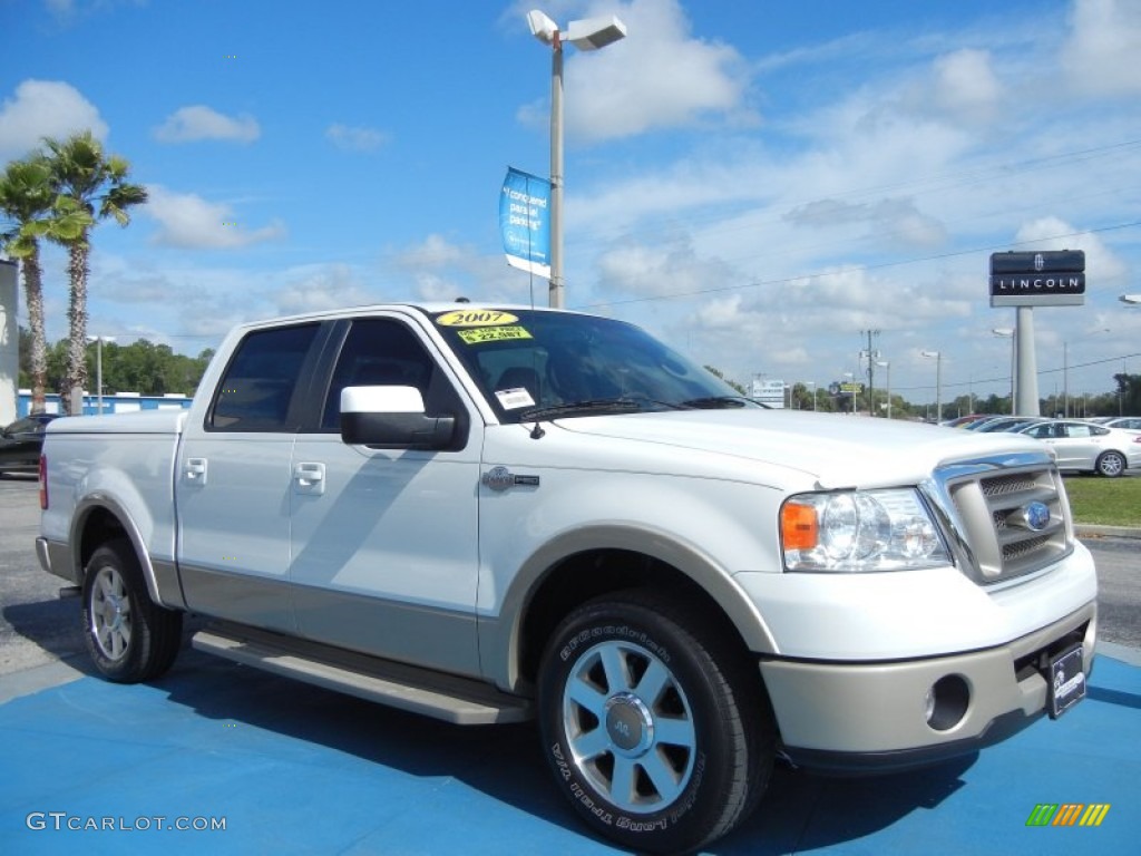 2007 F150 King Ranch SuperCrew - Oxford White / Castano Brown Leather photo #7