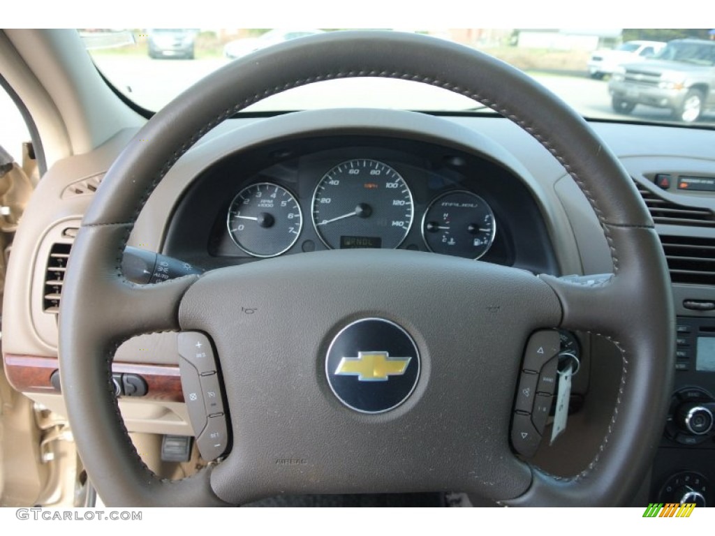 2007 Chevrolet Malibu LT Sedan Cashmere Beige Steering Wheel Photo #79612684
