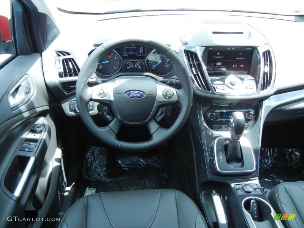2013 Ford Escape Titanium 2.0L EcoBoost Charcoal Black Dashboard Photo #79613101
