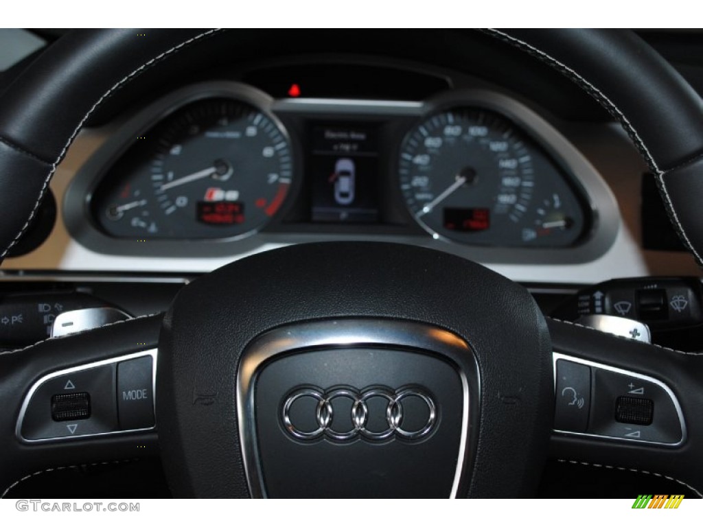 2011 Audi S6 5.2 FSI quattro Sedan Silver Steering Wheel Photo #79615183