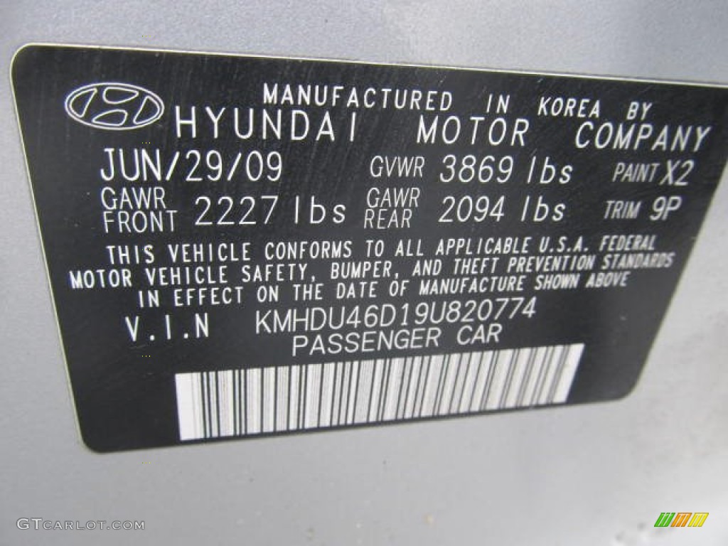 2009 Elantra SE Sedan - Quicksilver / Black photo #9