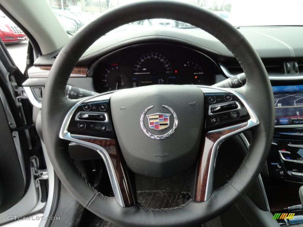 2013 Cadillac XTS Luxury FWD Jet Black Steering Wheel Photo #79618336