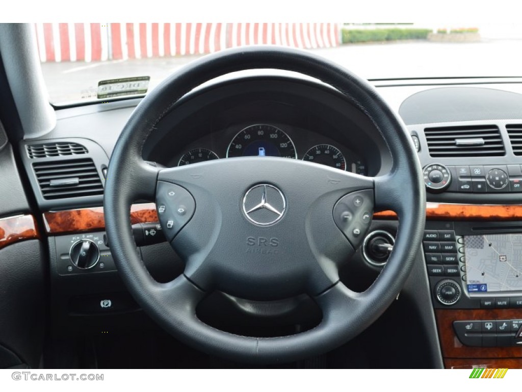 2005 Mercedes-Benz E 320 4Matic Sedan Charcoal Steering Wheel Photo #79619476