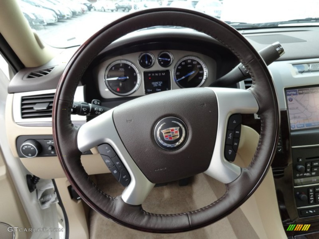 2013 Cadillac Escalade Luxury AWD Cashmere/Cocoa Steering Wheel Photo #79620034