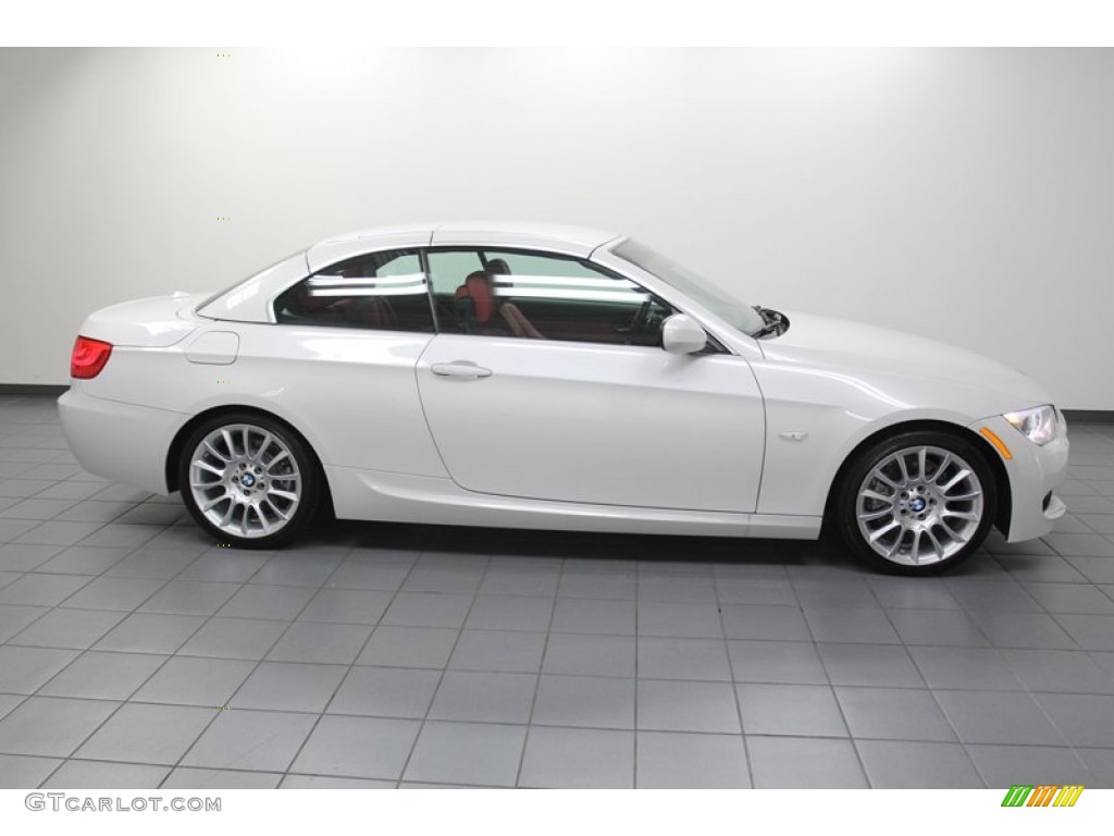2012 3 Series 328i Convertible - Mineral White Metallic / Coral Red/Black photo #8