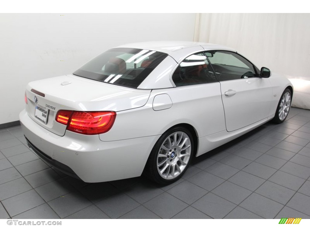2012 3 Series 328i Convertible - Mineral White Metallic / Coral Red/Black photo #12