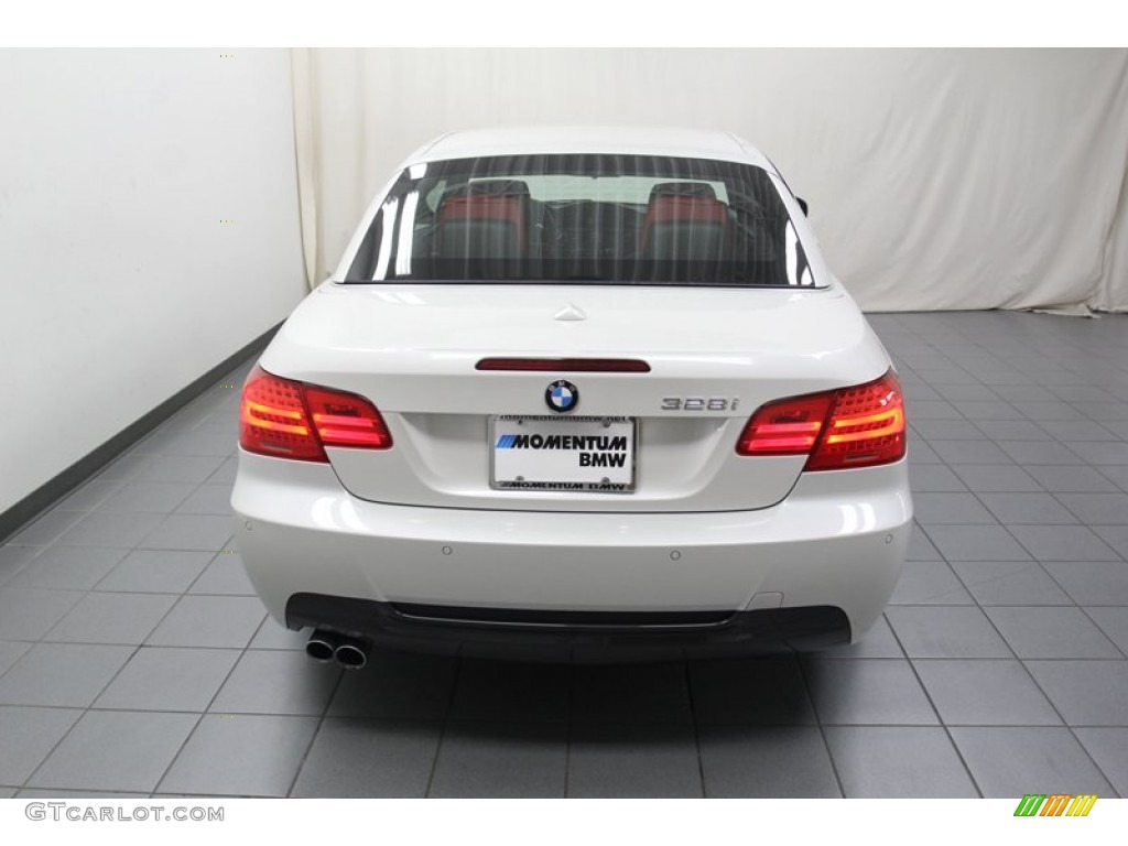 2012 3 Series 328i Convertible - Mineral White Metallic / Coral Red/Black photo #13