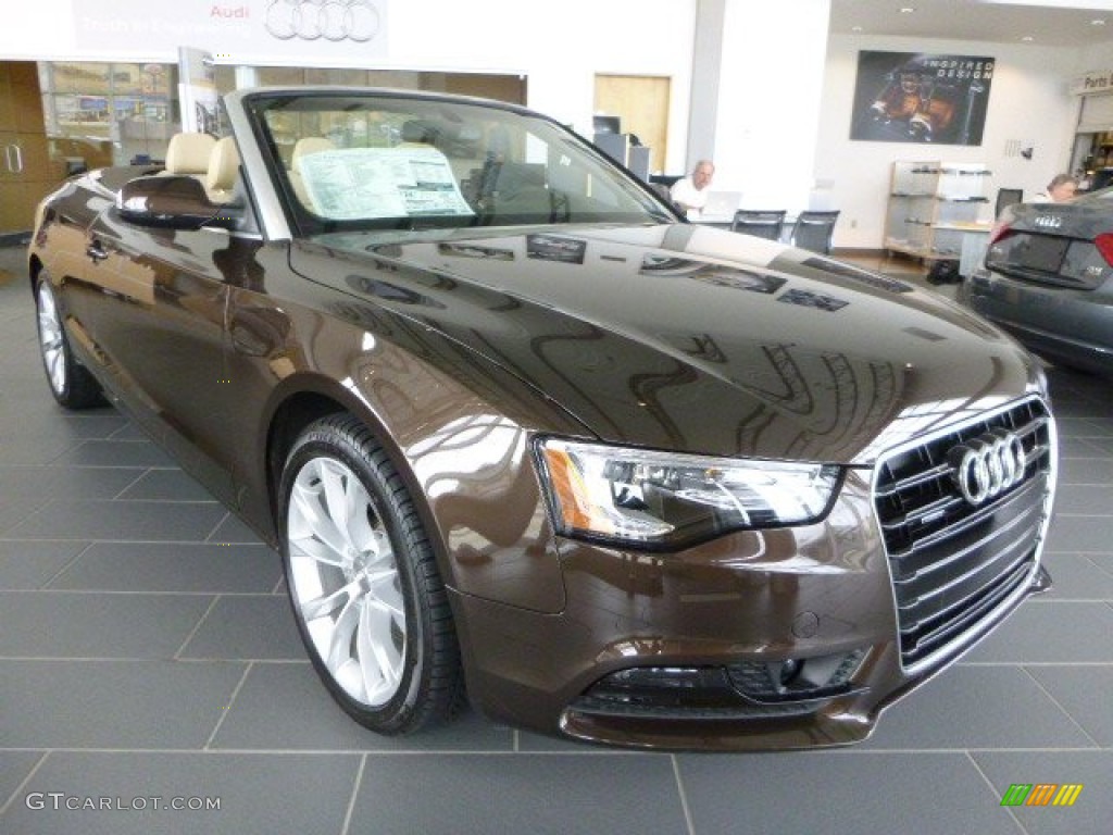 Teak Brown Metallic 2013 Audi A5 2.0T quattro Cabriolet Exterior Photo #79623802