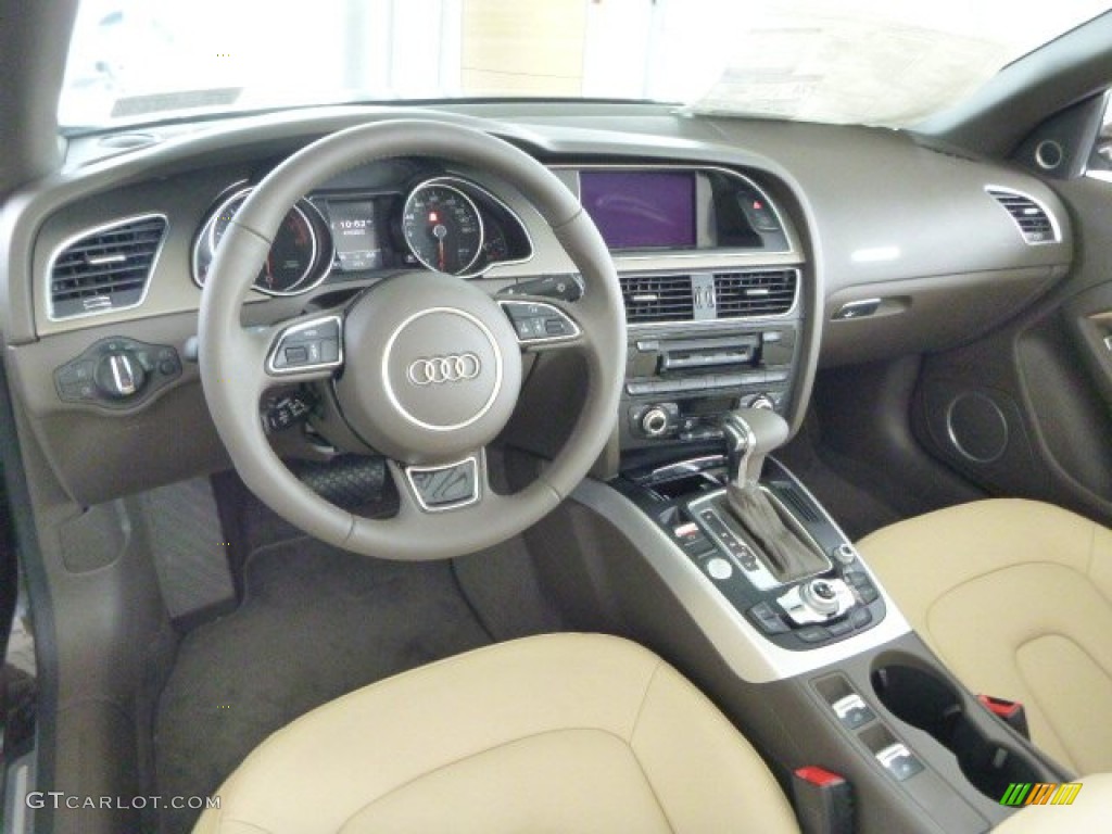 Velvet Beige/Moor Brown Interior 2013 Audi A5 2.0T quattro Cabriolet Photo #79623848