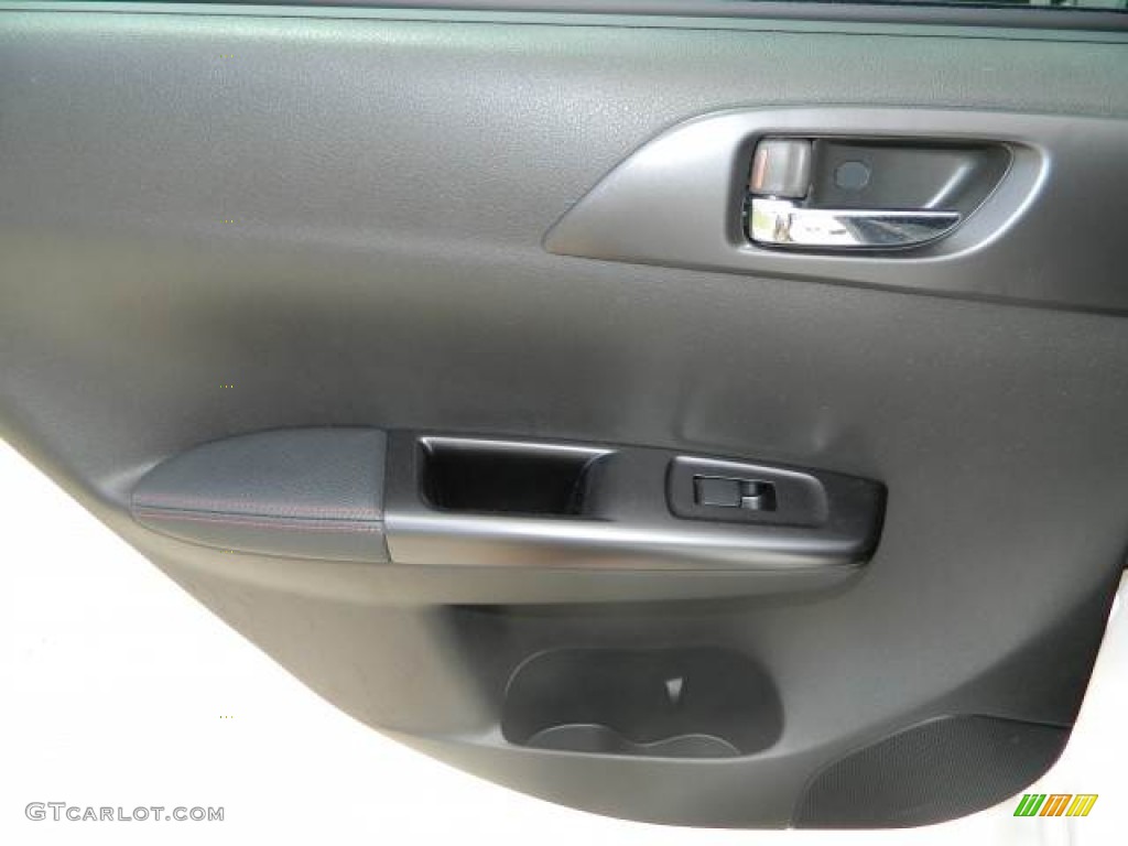 2013 Subaru Impreza WRX STi Limited 4 Door STi Carbon Black Leather Door Panel Photo #79625725