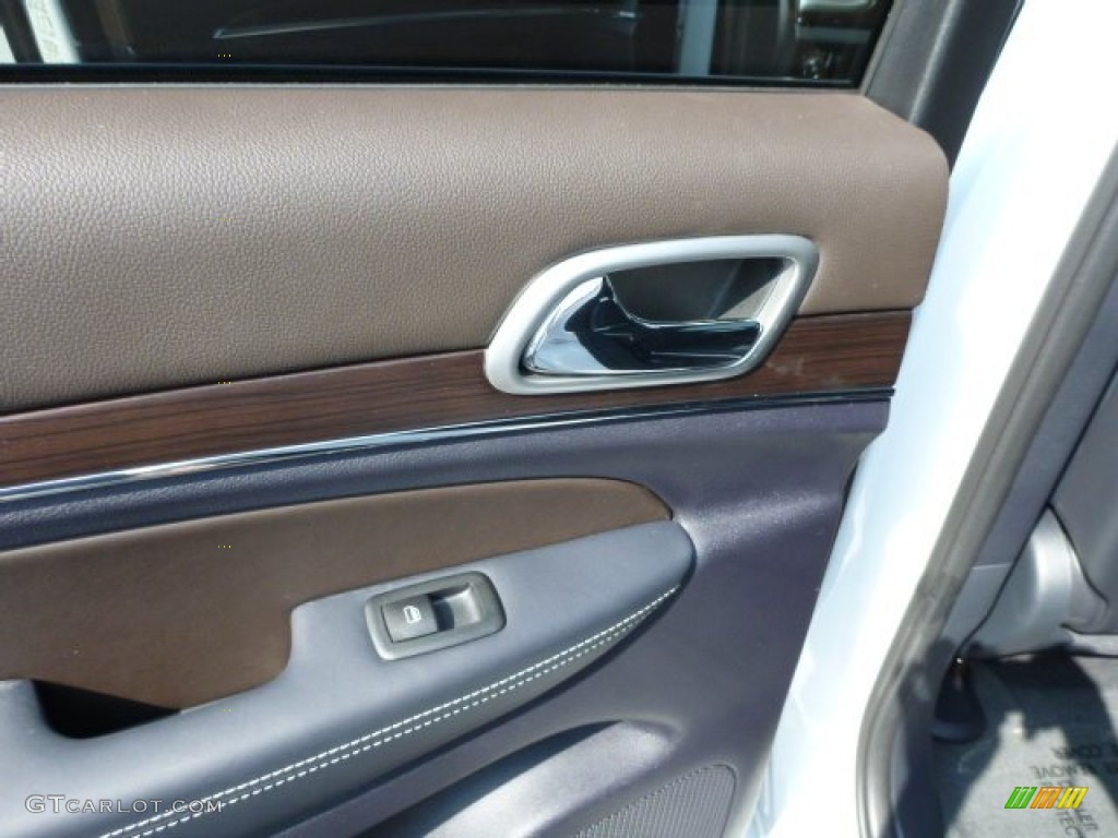 2014 Jeep Grand Cherokee Overland 4x4 Overland Vesuvio Indigo Blue/Jeep Brown Door Panel Photo #79626509