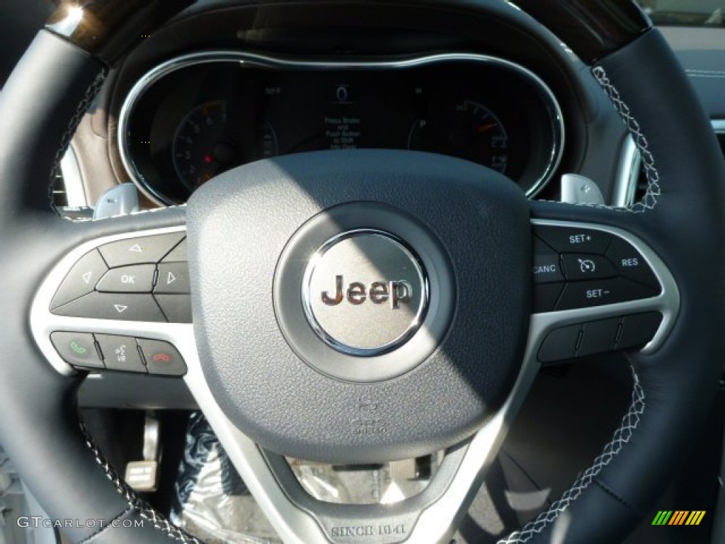 2014 Grand Cherokee Overland 4x4 - Bright White / Overland Vesuvio Indigo Blue/Jeep Brown photo #14