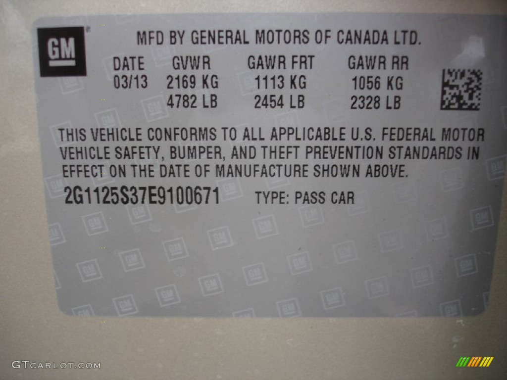 2014 Chevrolet Impala LT Info Tag Photo #79631585