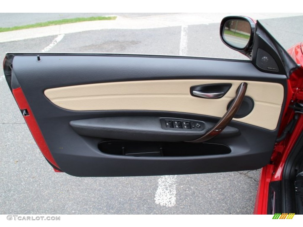 2012 BMW 1 Series 128i Convertible Savanna Beige Door Panel Photo #79632836