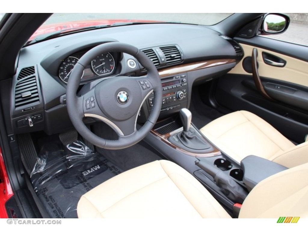 Savanna Beige Interior 2012 BMW 1 Series 128i Convertible Photo #79632853