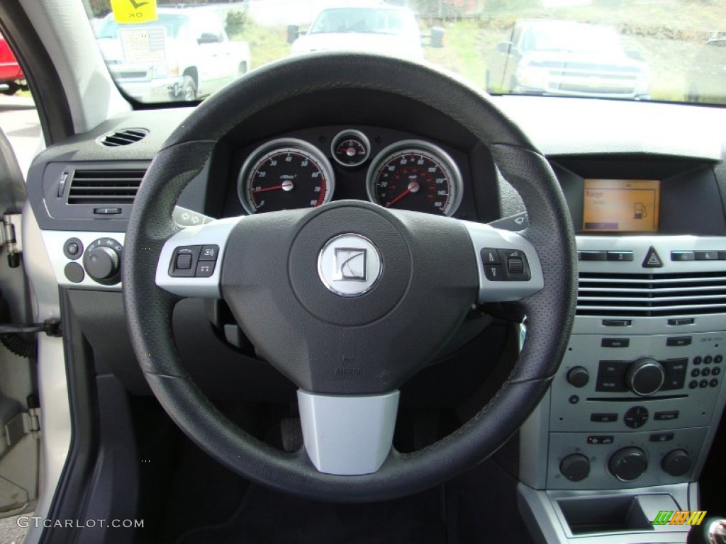 2008 Saturn Astra XR Coupe Charcoal Steering Wheel Photo #79634819