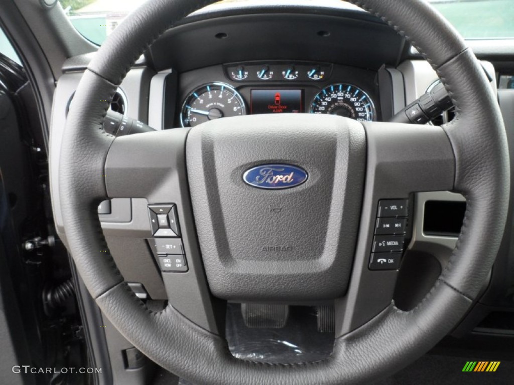 2012 Ford F150 XLT SuperCrew 4x4 Steel Gray Steering Wheel Photo #79634888