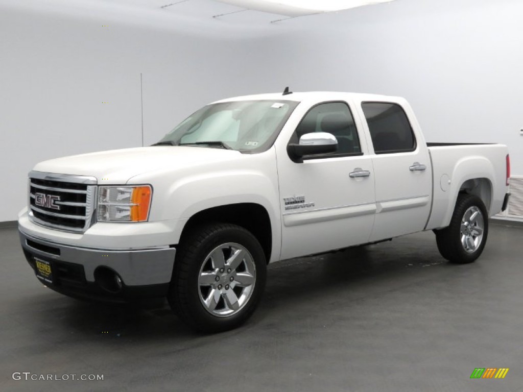 2013 Sierra 1500 SLE Crew Cab - Summit White / Ebony photo #1