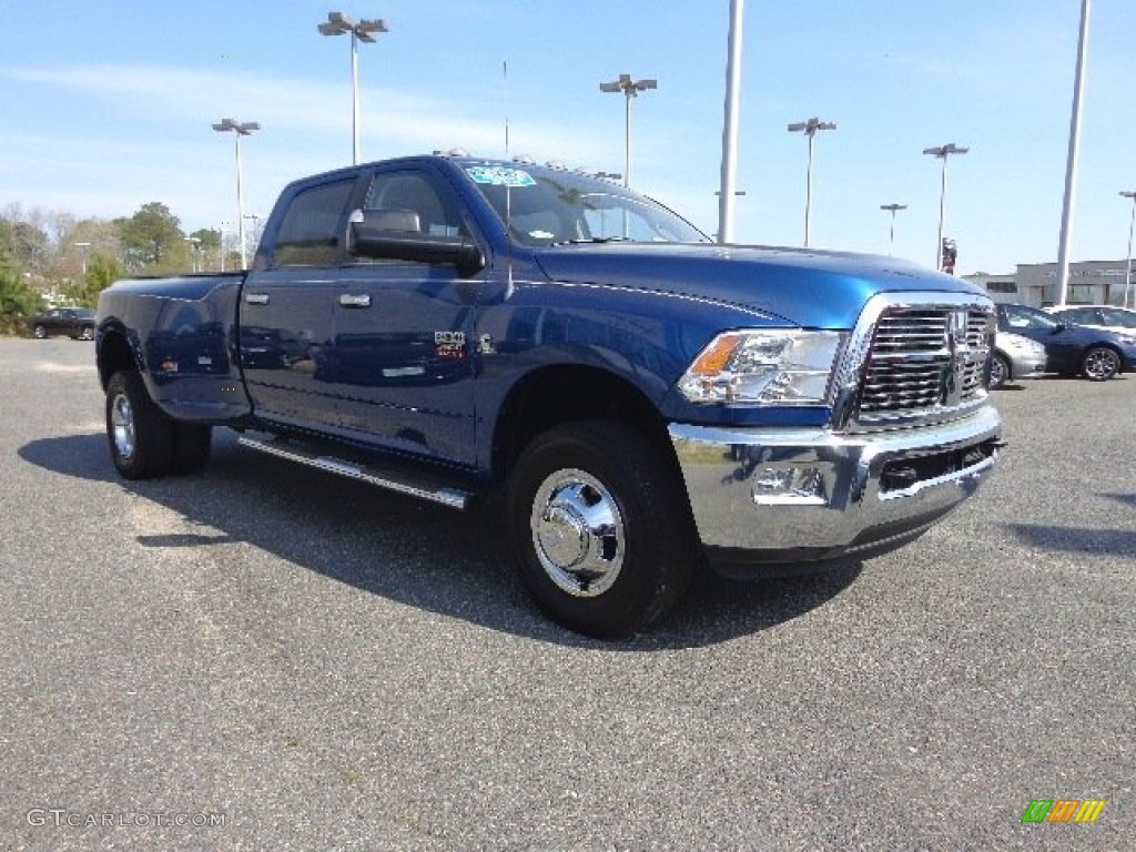 2010 Ram 3500 Big Horn Edition Crew Cab 4x4 Dually - Deep Water Blue / Dark Slate/Medium Graystone photo #8