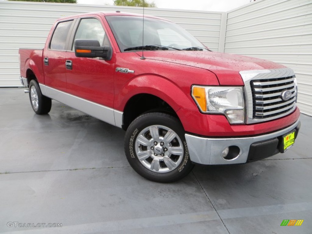 2010 F150 XLT SuperCrew - Red Candy Metallic / Medium Stone photo #1