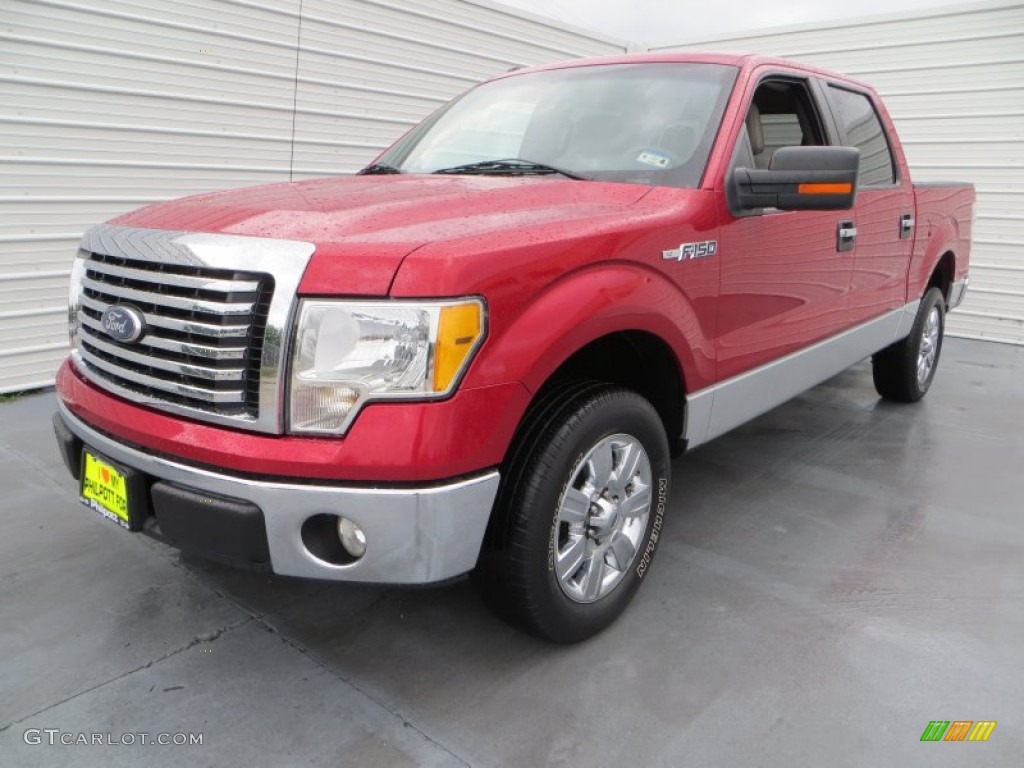 2010 F150 XLT SuperCrew - Red Candy Metallic / Medium Stone photo #7